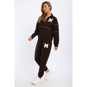 Костюм двойка женский №74720 футер 2-х нитка (р-ры: 42-56) шоколадный