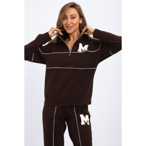 Костюм двойка женский №74720 футер 2-х нитка (р-ры: 42-56) шоколадный