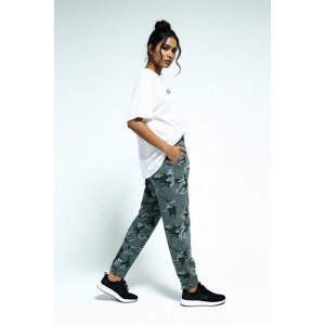 Костюм двойка женский №395 кулирка с лайкрой (р-ры: 46-56) хаки-белый