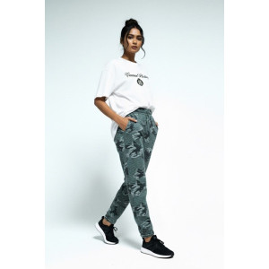 Костюм двойка женский №395 кулирка с лайкрой (р-ры: 46-56) хаки-белый