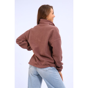 Толстовка женская №001 флис-футер (р-ры: 44-52) коричневый