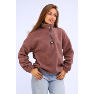 Толстовка женская №001 флис-футер (р-ры: 44-52) коричневый