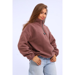 Толстовка женская №001 флис-футер (р-ры: 44-52) коричневый