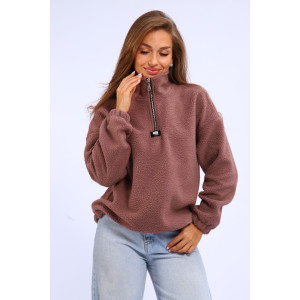 Толстовка женская №001 флис-футер (р-ры: 44-52) коричневый