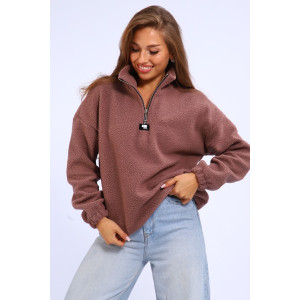 Толстовка женская №001 флис-футер (р-ры: 44-52) коричневый