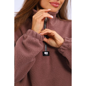 Толстовка женская №001 флис-футер (р-ры: 44-52) коричневый