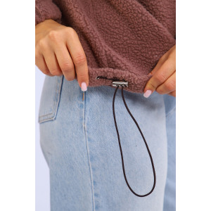 Толстовка женская №001 флис-футер (р-ры: 44-52) коричневый