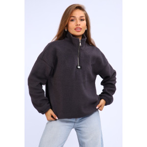 Толстовка женская №001 флис-футер (р-ры: 44-52) графит Толстовка женская №001 флис-футер (р-ры: 44-52) графит