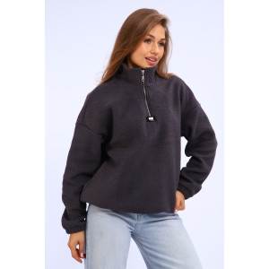 Толстовка женская №001 флис-футер (р-ры: 44-52) графит Толстовка женская №001 флис-футер (р-ры: 44-52) графит