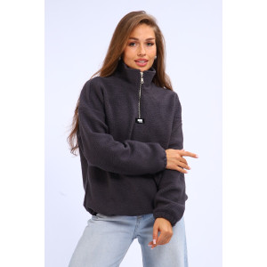 Толстовка женская №001 флис-футер (р-ры: 44-52) графит Толстовка женская №001 флис-футер (р-ры: 44-52) графит