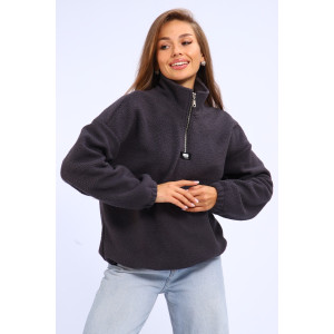 Толстовка женская №001 флис-футер (р-ры: 44-52) графит Толстовка женская №001 флис-футер (р-ры: 44-52) графит