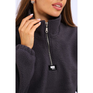 Толстовка женская №001 флис-футер (р-ры: 44-52) графит Толстовка женская №001 флис-футер (р-ры: 44-52) графит