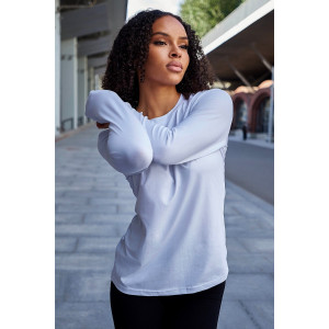 Лонгслив женский №057523 "База" кулирка пенье компакт (р-ры: 46-64) белый