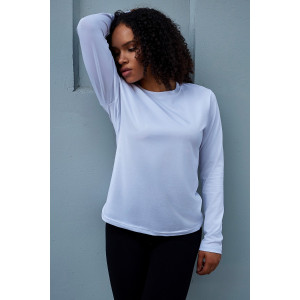 Лонгслив женский №057523 "База" кулирка пенье компакт (р-ры: 46-64) белый