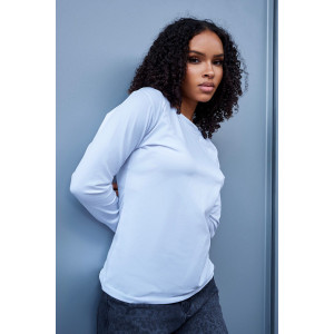 Лонгслив женский №057523 "База" кулирка пенье компакт (р-ры: 46-64) белый