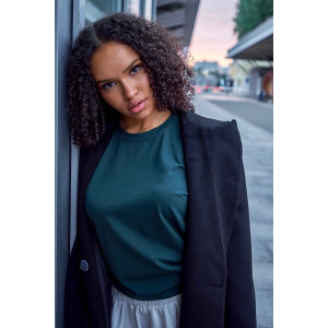 Лонгслив женский №057523 "База" кулирка пенье компакт (р-ры: 46-64) зеленый