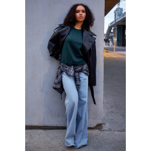 Лонгслив женский №057523 "База" кулирка пенье компакт (р-ры: 46-64) зеленый