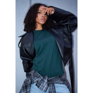 Лонгслив женский №057523 "База" кулирка пенье компакт (р-ры: 46-64) зеленый