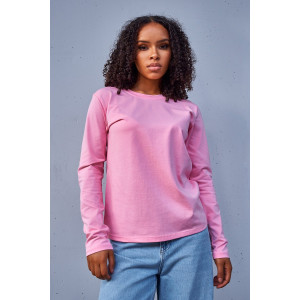 Лонгслив женский №057523 "База" кулирка пенье компакт (р-ры: 46-64) розовый