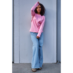 Лонгслив женский №057523 "База" кулирка пенье компакт (р-ры: 46-64) розовый