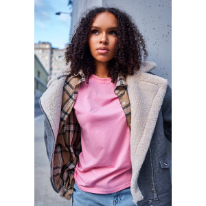 Лонгслив женский №057523 "База" кулирка пенье компакт (р-ры: 46-64) розовый