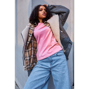 Лонгслив женский №057523 "База" кулирка пенье компакт (р-ры: 46-64) розовый