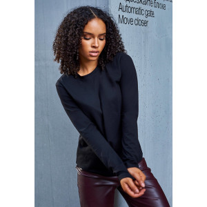 Лонгслив женский №057523 "База" кулирка пенье компакт (р-ры: 46-64) черный