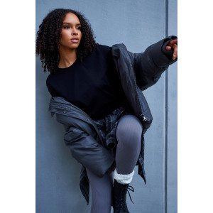 Лонгслив женский №057523 "База" кулирка пенье компакт (р-ры: 46-64) черный