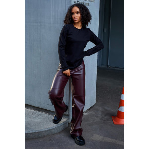 Лонгслив женский №057523 "База" кулирка пенье компакт (р-ры: 46-64) черный