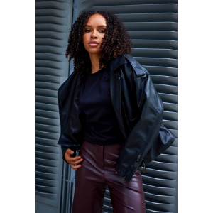 Лонгслив женский №057523 "База" кулирка пенье компакт (р-ры: 46-64) черный