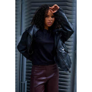 Лонгслив женский №057523 "База" кулирка пенье компакт (р-ры: 46-64) черный