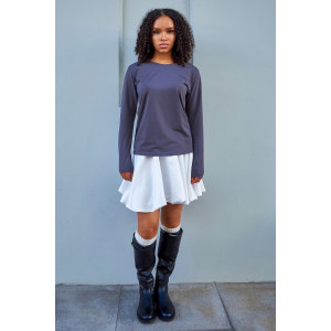 Лонгслив женский №057523 "База" кулирка пенье компакт (р-ры: 46-64) графит