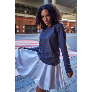 Лонгслив женский №057523 "База" кулирка пенье компакт (р-ры: 46-64) графит