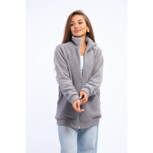 Толстовка женская №002 флис (р-ры: 48-66) серый