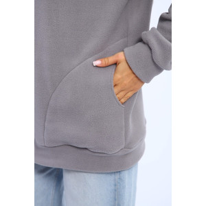 Толстовка женская №002 флис (р-ры: 48-66) серый