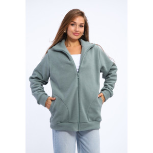 Толстовка женская №002 флис (р-ры: 48-66) полынь