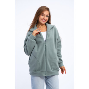 Толстовка женская №002 флис (р-ры: 48-66) полынь