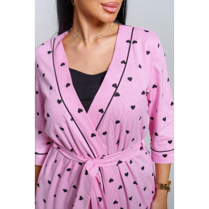 Пижама тройка женская "Асти" кулирка (р-ры: 48-58) розовый Пижама тройка женская "Асти" кулирка (р-ры: 48-58) розовый