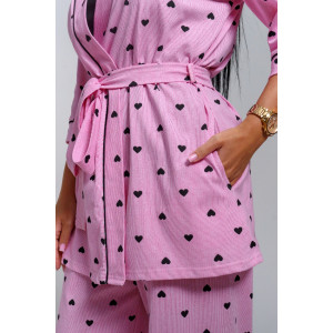 Пижама тройка женская "Асти" кулирка (р-ры: 48-58) розовый Пижама тройка женская "Асти" кулирка (р-ры: 48-58) розовый