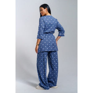 Пижама тройка женская "Асти" кулирка (р-ры: 48-58) джинс Пижама тройка женская "Асти" кулирка (р-ры: 48-58) джинс