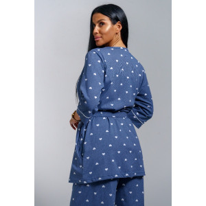 Пижама тройка женская "Асти" кулирка (р-ры: 48-58) джинс Пижама тройка женская "Асти" кулирка (р-ры: 48-58) джинс