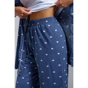 Пижама тройка женская "Асти" кулирка (р-ры: 48-58) джинс Пижама тройка женская "Асти" кулирка (р-ры: 48-58) джинс