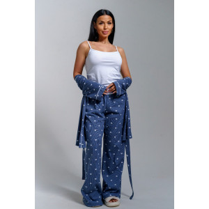 Пижама тройка женская "Асти" кулирка (р-ры: 48-58) джинс Пижама тройка женская "Асти" кулирка (р-ры: 48-58) джинс