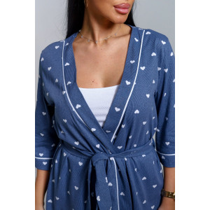 Пижама тройка женская "Асти" кулирка (р-ры: 48-58) джинс Пижама тройка женская "Асти" кулирка (р-ры: 48-58) джинс