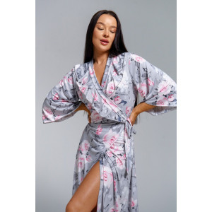 Халат-пеньюар женский "Нефертити" масло (р-ры: 46-60) гортензия