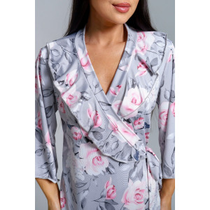 Халат-пеньюар женский "Нефертити" масло (р-ры: 46-60) гортензия