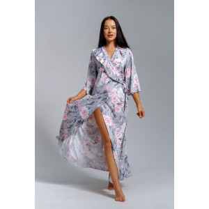 Халат-пеньюар женский "Нефертити" масло (р-ры: 46-60) гортензия