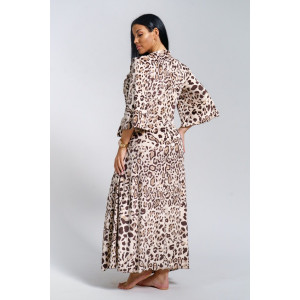 Халат-пеньюар женский "Эсмеральда" велюр (р-ры: 50-60) леопард