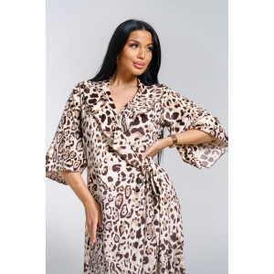 Халат-пеньюар женский "Эсмеральда" велюр (р-ры: 50-60) леопард