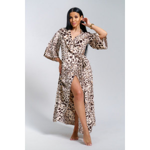 Халат-пеньюар женский "Эсмеральда" велюр (р-ры: 50-60) леопард